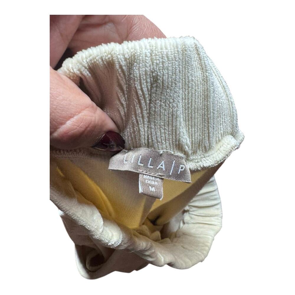 LILLA P CORDUROY SWEAT SUIT SET CREAM COLOR COWL NECK 3/4 SLEEVE SIZE MED - Picture 7 of 7